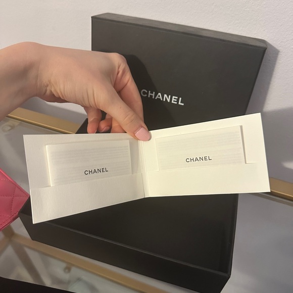 Chanel quilted zipper card holder / wallet coral pink with light gold hardware - Picture 10 of 10